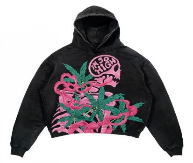 Funny street skull flame print hooded sweater men's autumn and winter ins American style loose personality pullover sweater y2k