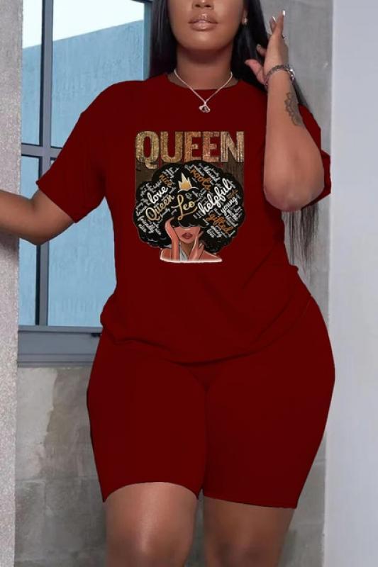 Women's Suit Summer Casual Short Sleeve Round Neck Two-Piece Printed Graphic Top and Pants Set 2 Piece Sets Womens Outfits