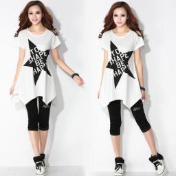 Loose Size Capris Set, Korean Version, Women's Clothing, Foreign Style, Meat Shielding, Casual Sports Two-piece Set