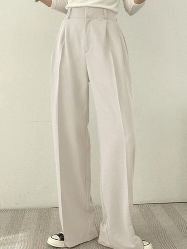 Casual Loose Blazer Set Women High Waist Straight Pants Pocket  Single Breasted Korea Suit 2023 Spring Summer Fashion Sets