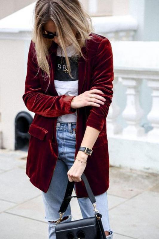 New style gold velvet suit, solid color, casual cardigan, medium length velvet Blazer, female