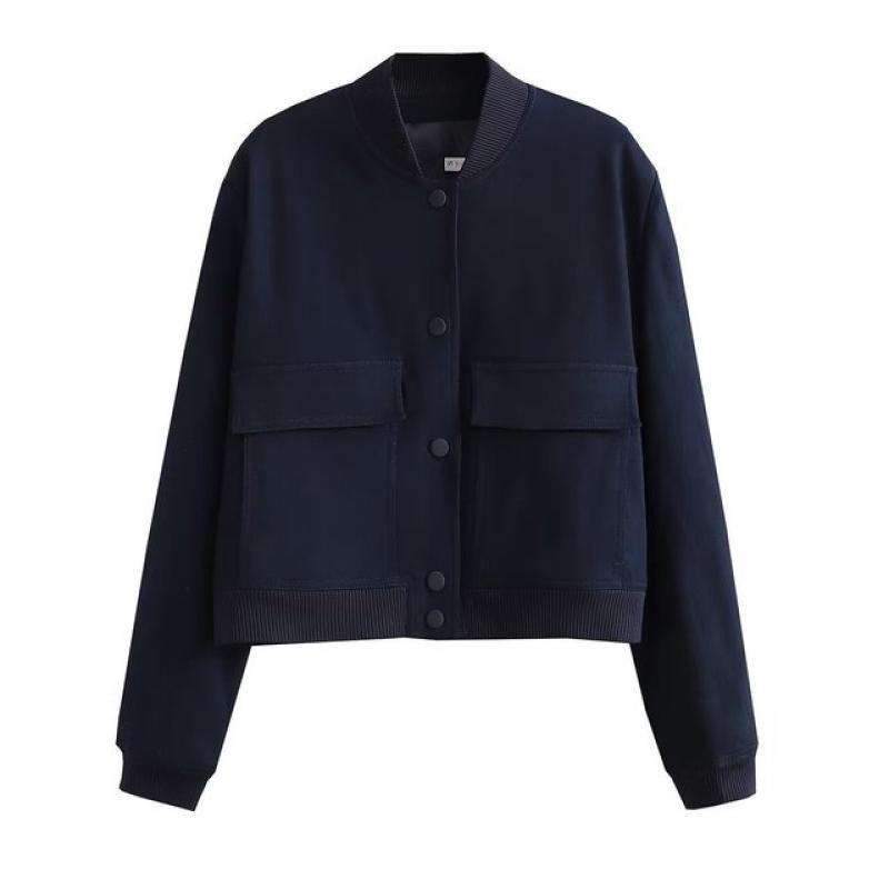 SLTNX Fashion Woman Bomber Jackets for Women 2023 Spring Autumn Female Long Sleeve Coats Ladies Big Pockets Jacket New Outerwear