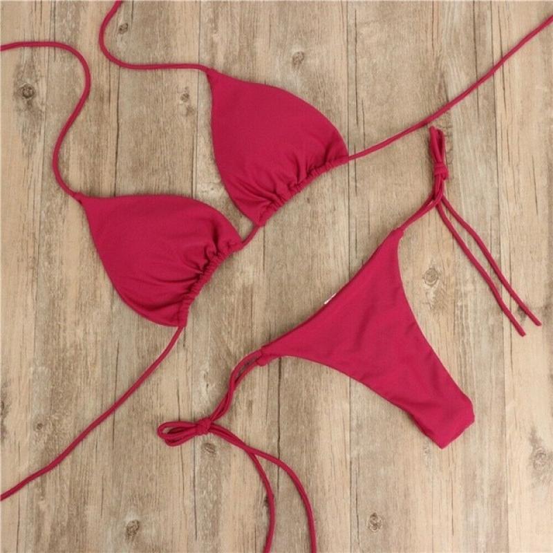 купальник Brazilian Swimsuit Women Sexy Bikini Set Push-up Padded Bra Thong Two Pieces Swimwear Beachwear Bathing Suit Femme