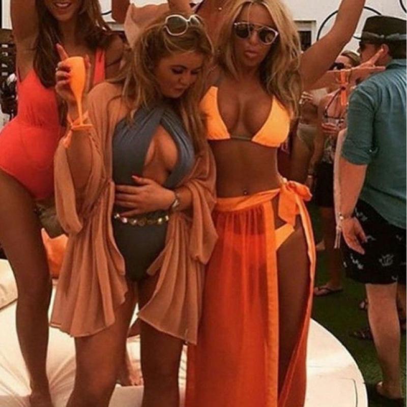Hirigin 2020 Beach Bikini Cover Ups Wrap Mesh Skirt Women Solid Lace Up Split Maxi Skirts Bathing Suit Sexy Swimsuit Beachwear