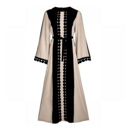Abayas For Women Muslim Fashion Dubai Tourism Dress Middle East Lace Panel Arab Robe Long Dresses
