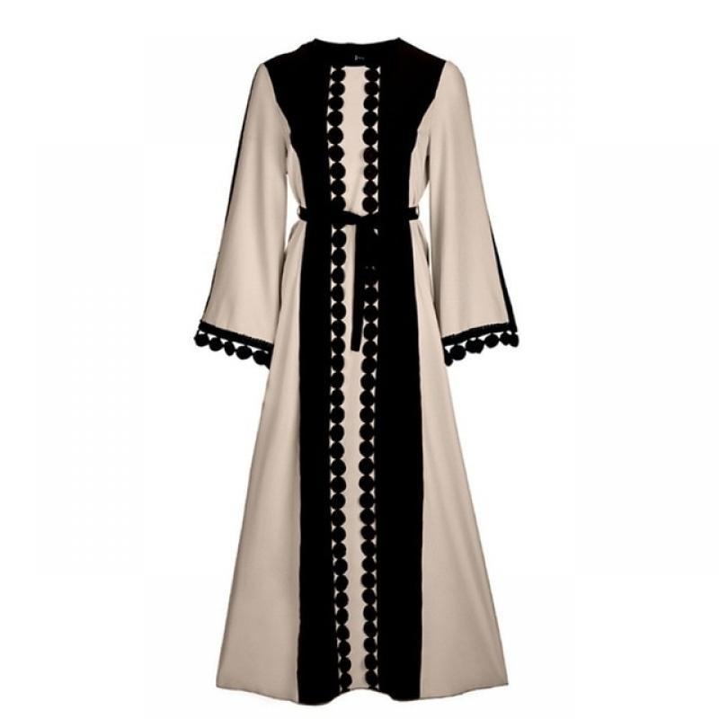 Abayas for Women Muslim Fashion Dubai Tourism Dress Middle East Lace Panel Arab Robe Long Dresses