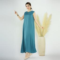 Ramadan Inner Muslim Dress Women White Under Abaya Satin Sleeveless Slip Dress African Islamic Dubai Turkey Robe Outfit Kaftan