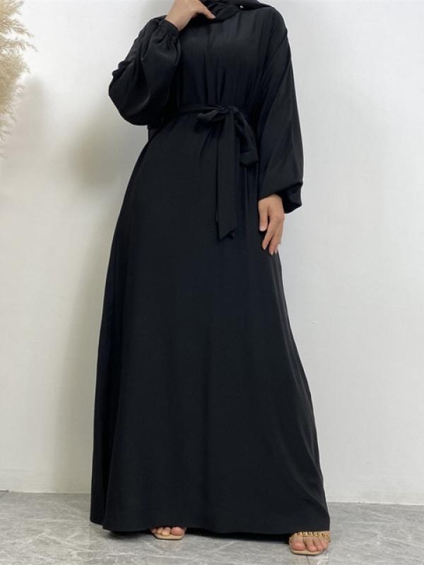 Hot Selle Simple Style Moroccan Dresses Kaftan Turkey Solid Color Gulf Abayas Islamic Women Long Dress Muslim Saudi Robe Ramadan