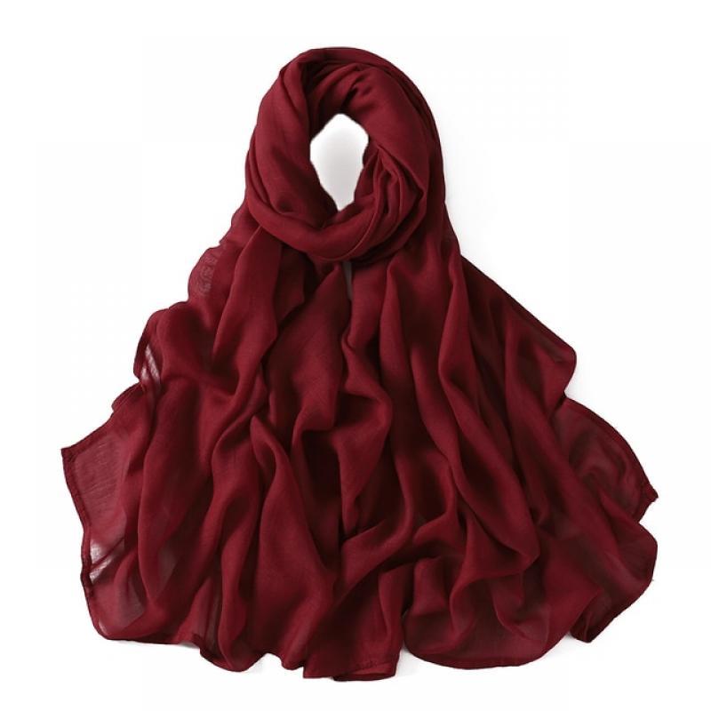 Muslim Hijabs for Women Scarf Thin Plain Shawls Femme Musulman Soft Viscose Rayon Headscarf Islamic Turban Headband 190x85cm