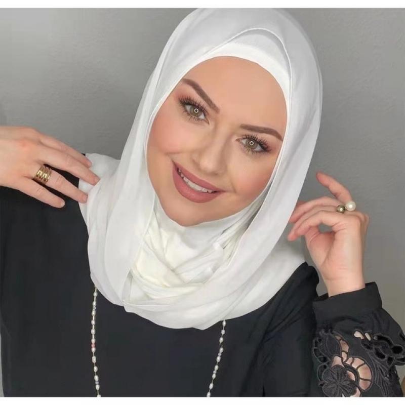 Muslim black chiffon hijab abaya ramadan hijabs for woman abayas dress jersey turban head scarf instant undercap modal viscose