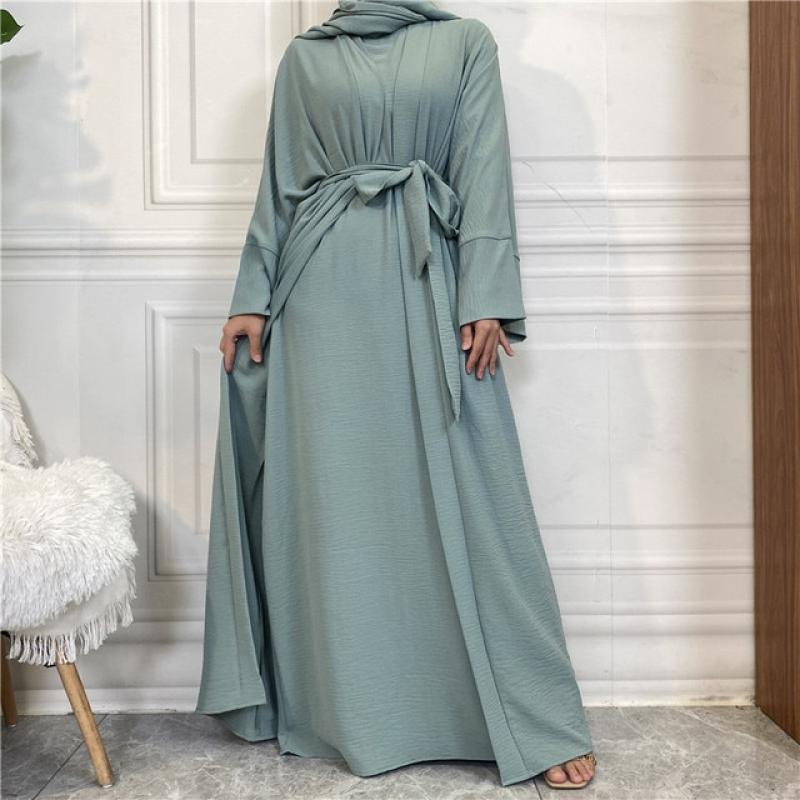 2 Piece Women Open Abaya Kaftan Dubai Turkey Muslim's Set Islam Robe African Dress Kimono Morocco Clothing Caftan Fashion 2023