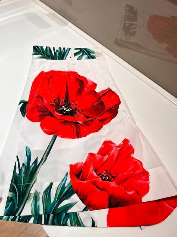High Quality 2023 Spring Summer Women Fashion Designer Runway High Waist safflower Flower Printed Bottoms Cotton Shorts