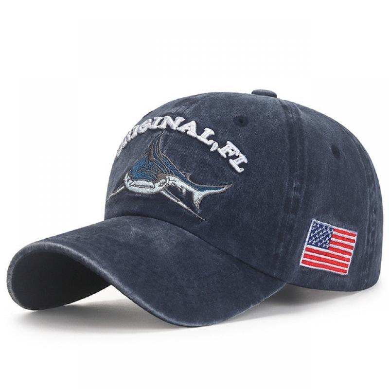 D&T 2022 New Fashion Baseball Cap Men Women Adjustable Shark Decoration Denim Punk Style Cotton Trend Sun Protection Hat