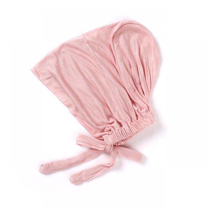 Wholesale Soft Muslim Girl Inner Hijab Prayer Hats Underscarf Solid Color Popular Bonnet Saudi Arabia  Dubai Women Headwrap