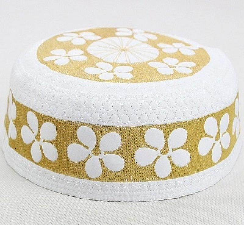 India Satin Bonnet White Embroidery Muslim Caps Man Kippah African Men Prayer New Hijab Jewish Hat Allah Boina Feminina