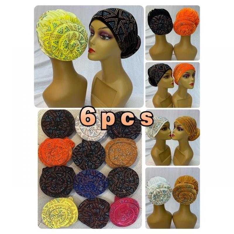 Special Price Limited Time Offer Muslim Women Headscarf Space Layer Fabric Applique Headwear Solid Indian Bean Hair Hat Lady Hat