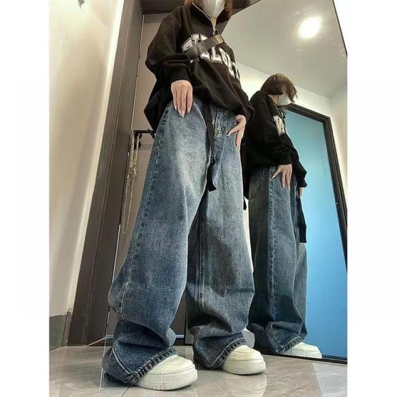 Vibe Retro Loose Wide-leg American Casual Jeans Women's National Trend Oversize European and American High Street Daddy Pants