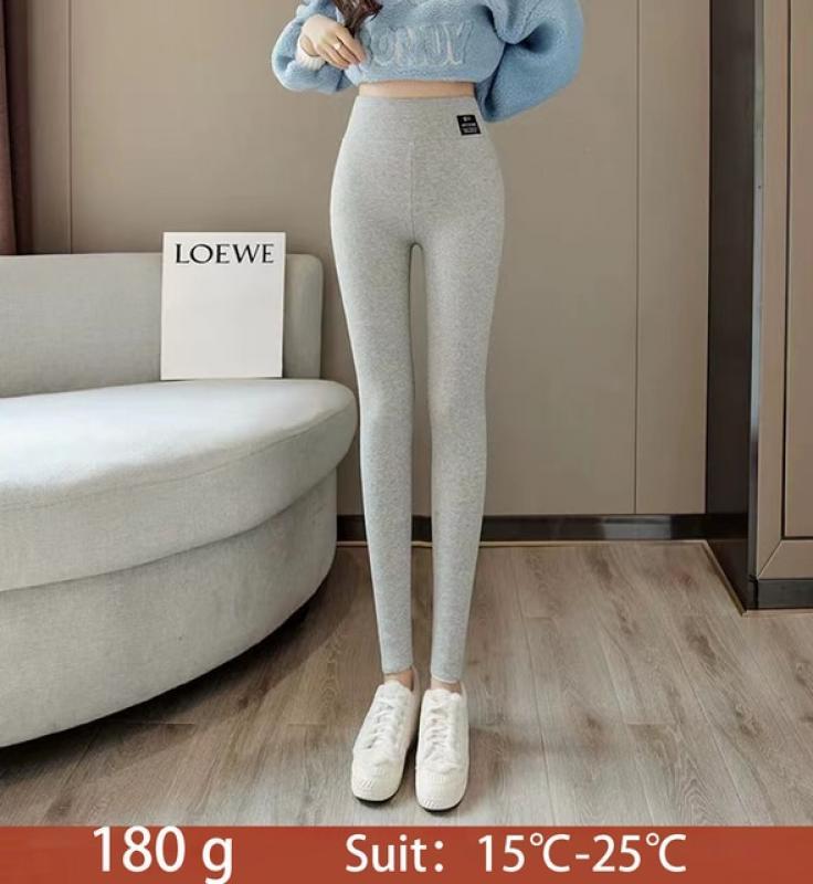2023 Winter Women Pants Thermal Fleece Thicken Leggings High Waist Ribbed Leggings Women Solid Comfortable Warm Stretchy Leggins