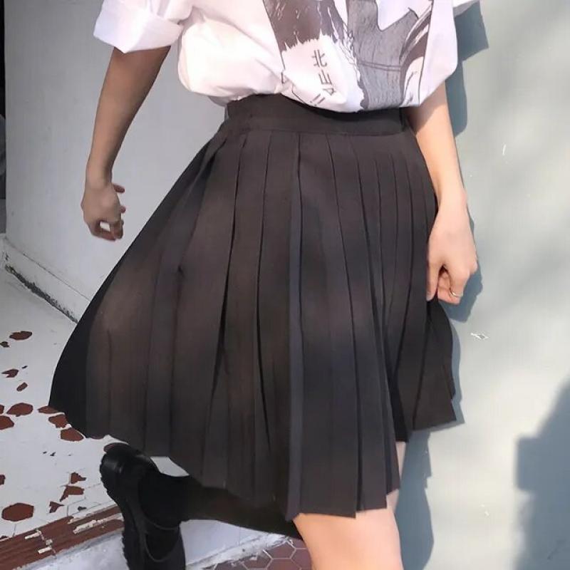 Skirts Women Pleated High Waist Y2k Schoolgirls Solid Casual Streetwear All-match Korean Style Trendy Novelty Daily Comfortable
