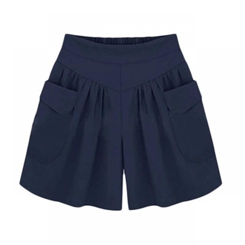 Casual Women A Line Shorts Female Solid Color Loose Shorts Women High Waist Comfortable for Outdoor Summer Army Green Plus Size