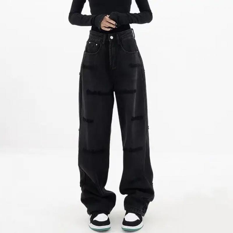 New Street Style Women Korean Fashion Blue Jeans Vintage Wide Leg Loose Y2K Loose Denim Pants for Men and Women
