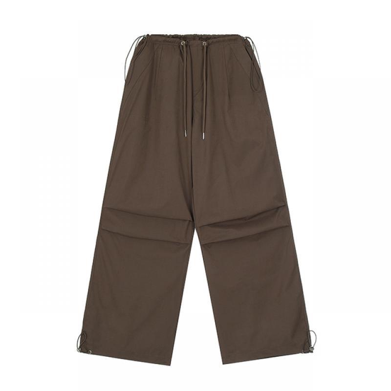 Deeptown Y2K Vintage Parachute Pants Woman American Retro Low Waist Cargo Trousers Oversized Streetwear Wide Leg Sweatpants
