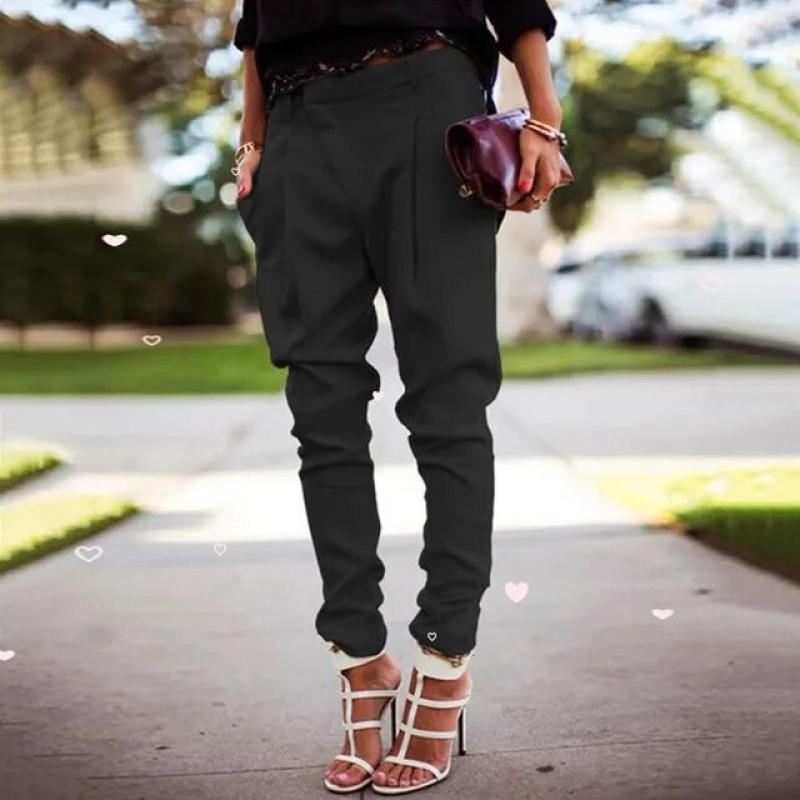 Hot Selling Fashion Casual Office Tight Pants Women Solid Color Oversized Small Foot Pants Women Spring /summer Loose Pants Lady