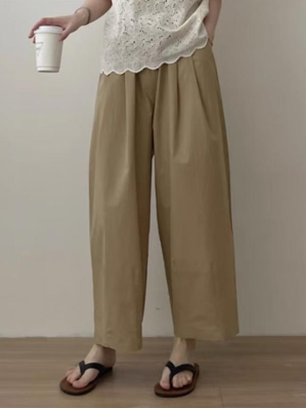 Autumn 100%cotton Harem Pants for Women 2023 Baggy Capri Lantern Trousers Casual Loose Pink Straight Women's Joggers Lazy Slacks