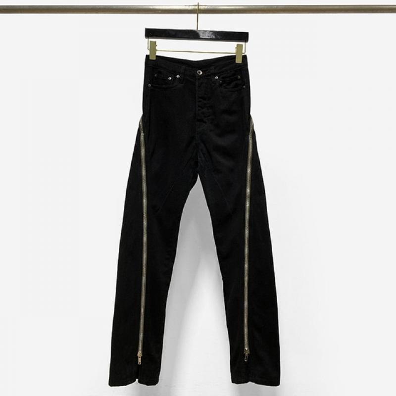 Fashion Women Brand High-end Jeans Original Long Zipper Design Men Luxury Trousers High-quality Famous Unisex Trend Casual Pants