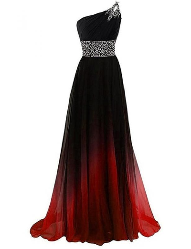 2021 Sexy Gradient Chiffon Prom Dresses Bead Long Formal Evening Dress Plus Size Ombre Party Gown Vestido De Formatura BM04