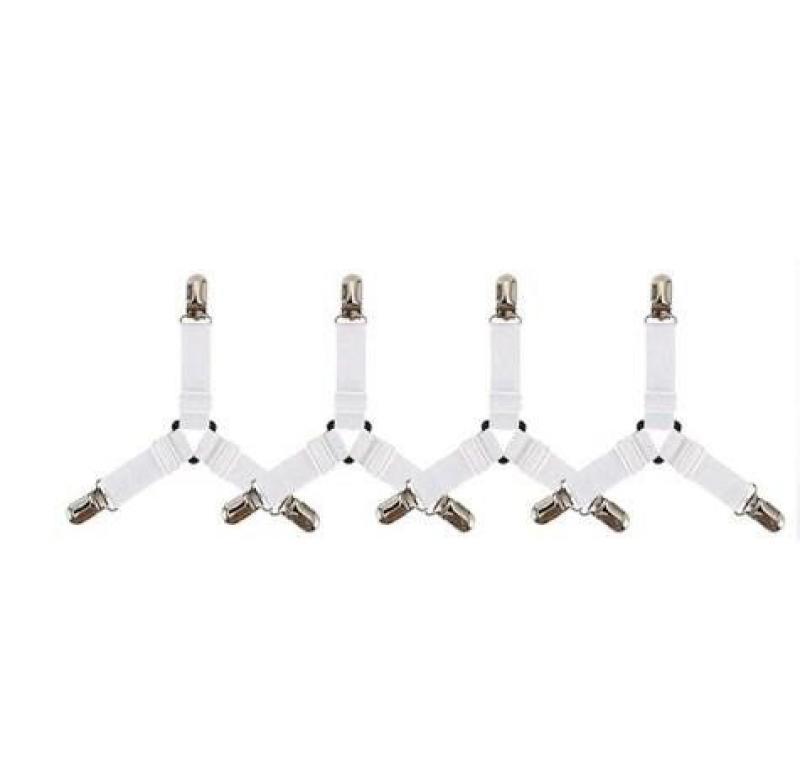 4Pcs/lot Bed Sheet Fasteners Holder Gadgets for Bed Sheet Organizer Mattress Cover Clip For Home Elastic Straps Adjustable Clips