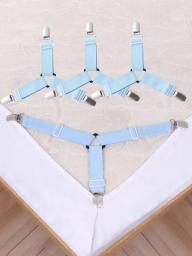 4 Pcs Triangle Bed Sheet Holders Fitted Sheet Clips Adjustable Sheet Suspenders Mattress Gripper Clips For Bed Mattress Cover