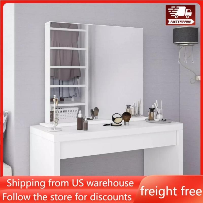 Women's Dressing Table Mirror Makeup Drawer Dresser for Bedroom Room Furniture Corner Vanity Organizer Products Light Desk Home