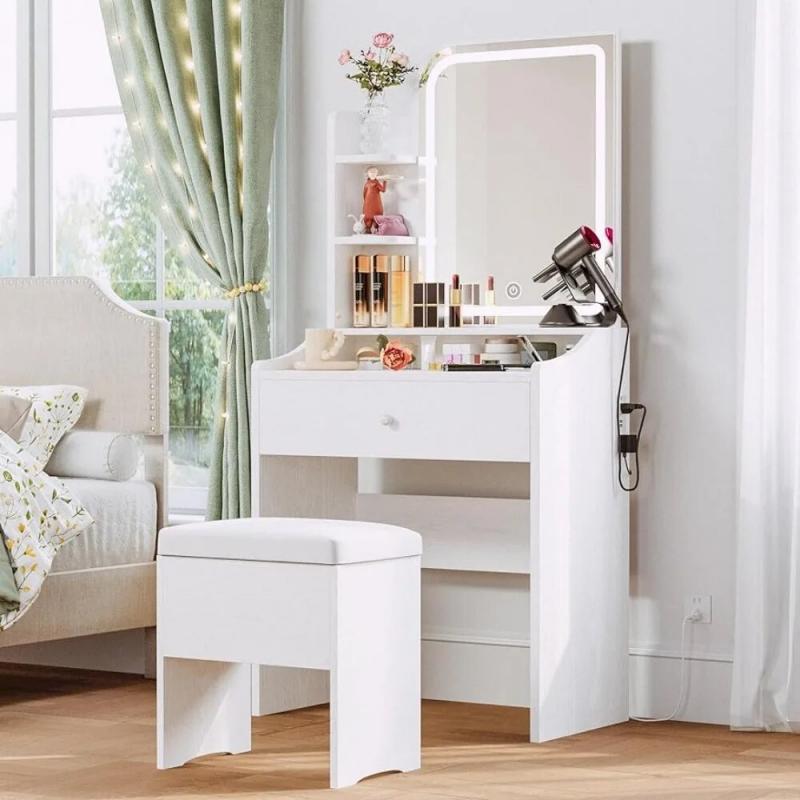 Bedroom Furniture Makeup Dressing Table With Mirror Small Makeup Vanity Desk With Mirror and Lights White Freight Free Home