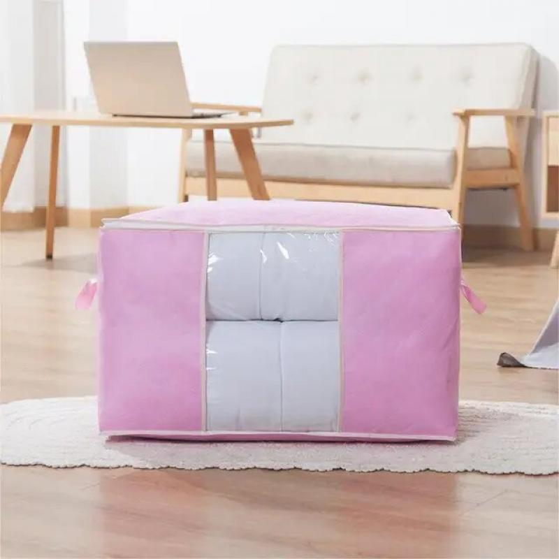 90L Large Storage Bags,Bins Foldable Closet Organizer Storage Containers with Durable Handles Thick Fabric for Clothing, Blanket