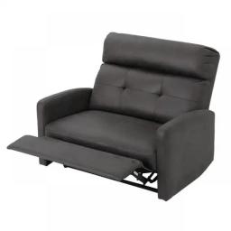 Noble House Gideon Oversize Microfiber 2 Seater Recliner, Slate And Black