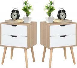 Sweetgo Nightstands Set Of 2-Natural Beside Table With Storage Drawer - Midcentury Modern Bedroom Storage Cabinet -Solid Wood Le