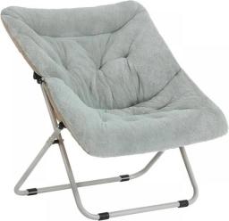 Soft Faux Fur Oversized Folding Accent Lazy Chair, Lounge Lazy Chair, Metal Frame Chair For Bedroom, Living Room, Dorm Rooms