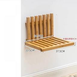 Folding Chair Wall Mounted Invisible Shoe Changing Stool Solid Wood Wall Seat Fold Away Stool Suitable For Various Occasions