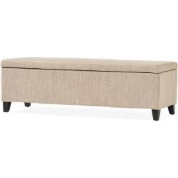 Great Deal Furniture Sarelia Bench Storage Ottoman (Sand) Ottoman Storage  Foot Stool  Furniture