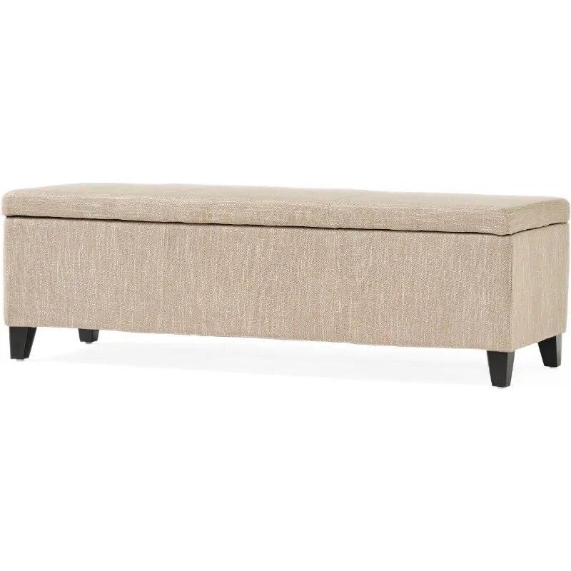 Great Deal Furniture Sarelia Bench Storage Ottoman (Sand) Ottoman Storage  Foot Stool  Furniture
