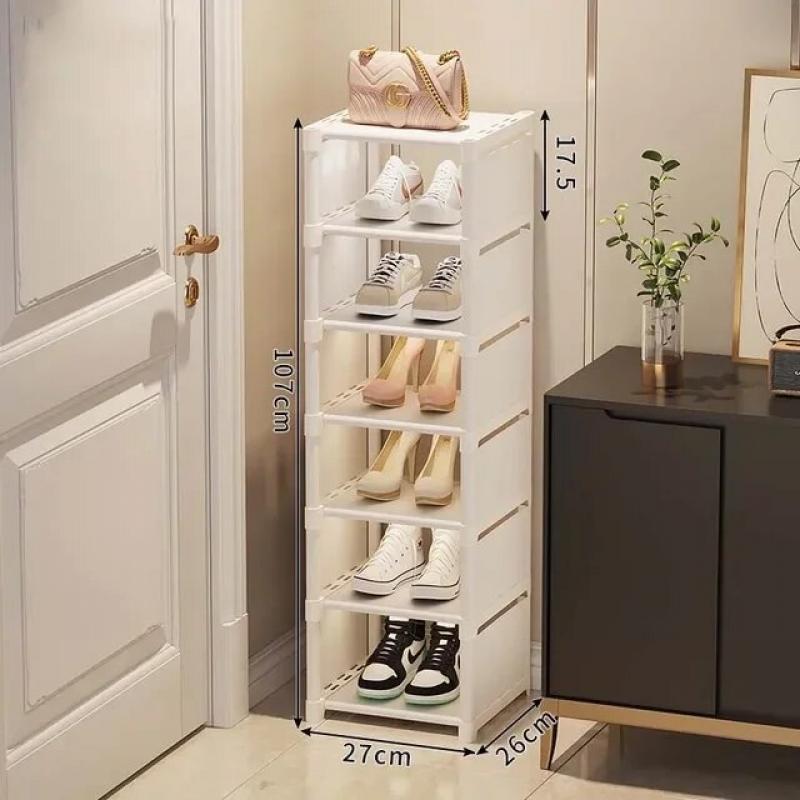 5/6/7/8 Stackable Shoe Cabinet Space Saving Sneaker Organizer for Wall Corner Shoes Shelf  Adjustable Shoe Cabinet Shoes Storage