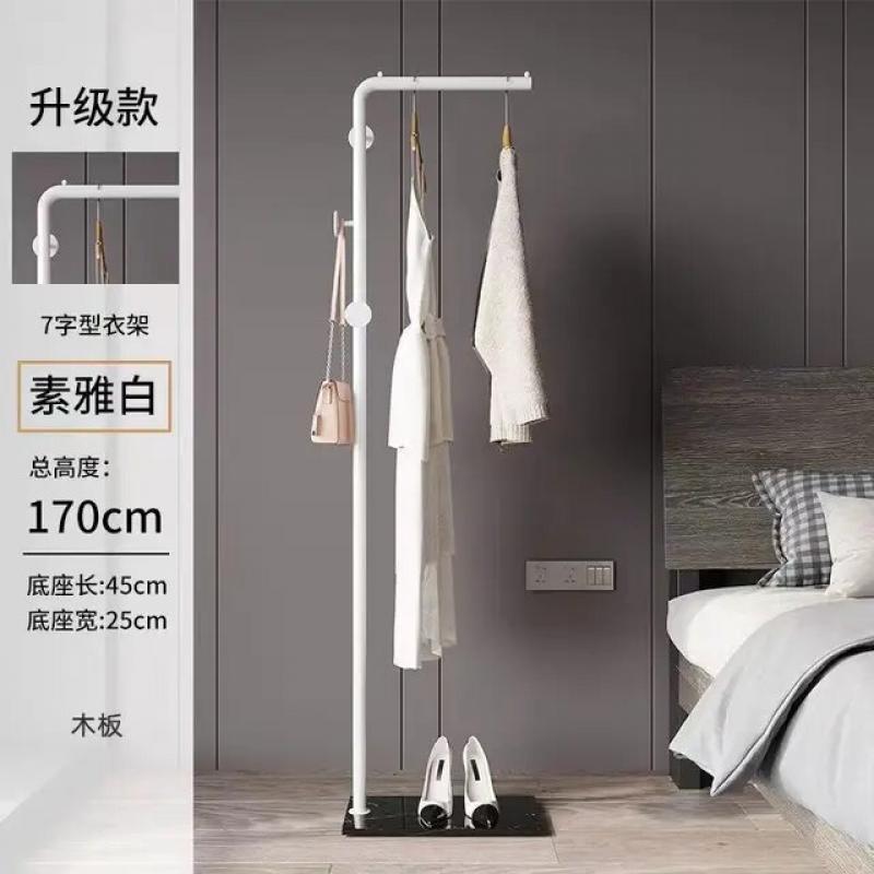 L shape Nordic Clothes Coat Rack Living Room Iron Art Standing Coat Rack Indoor Slate Floor Gold Clothes Hanger Bedroom Hat Rack