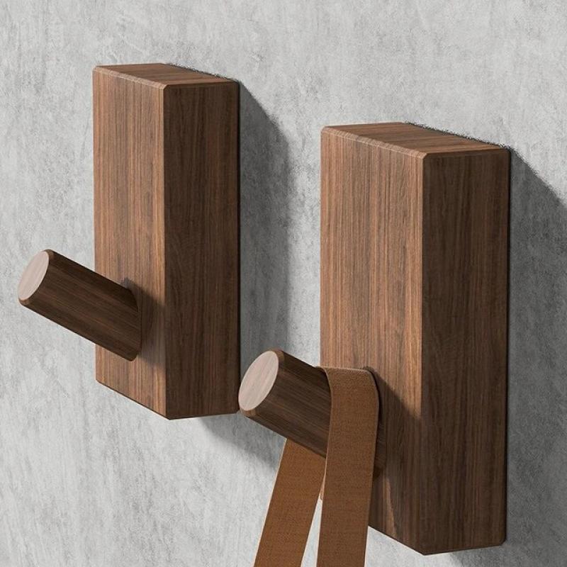 Nordic Solid Wood Ins Creative Porch Wall Hanging Wooden for Coat and Hat Free Punching Hook