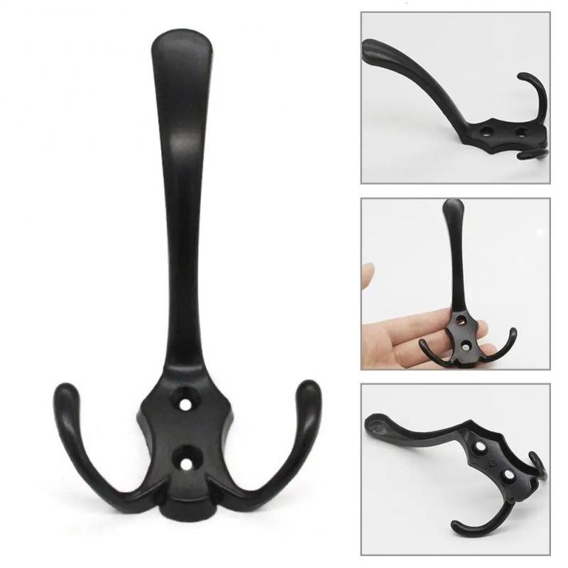 Modern 3 Hooks Coat Hook Wall Mounted Robe Clothes Rack Hat Wall Hanger Chrome Gold For Bedroom Clothes Entryway Furniture