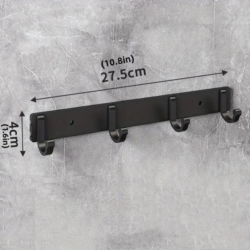 CIFBUY Modern Black Aluminium Wall Mounted Hooks - Perfect for Towels, Coats and Clothes in Your Bathroom key hanger, Towel Rack