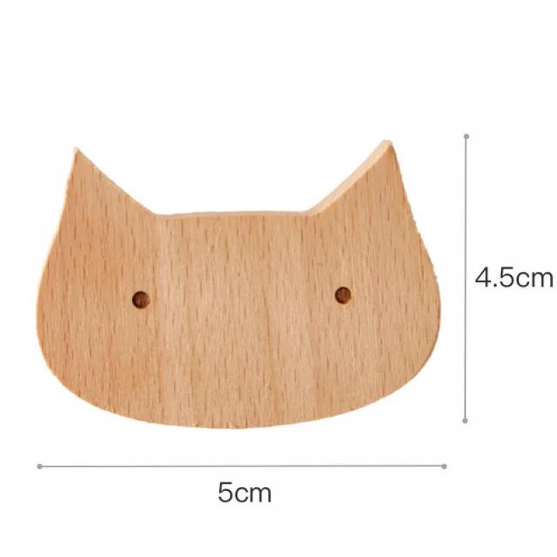1pcs Wooden Hooks Cute Room Decor Animal Hook Wall Keychain Coat Hook Home Decoration Solid Wood Hook Hanger Kitchen Accessories