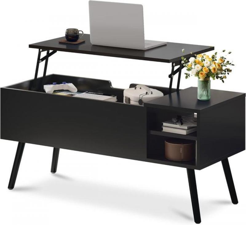 Koifuxii Coffee Table with Lift Top and Storage - White Lift Top Coffee Tables for Living Room, Small Spaces - Lift up Coffee