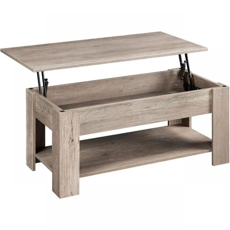Yaheetech Lift Top Coffee Table with Hidden Compartment and Storage Shelf, Rising Tabletop Dining Table for Living Room Receptio