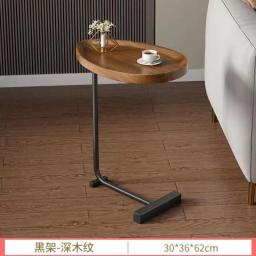 Transparent Liftable Stainless Steel Simple Round Table Modern Bedside Small Table